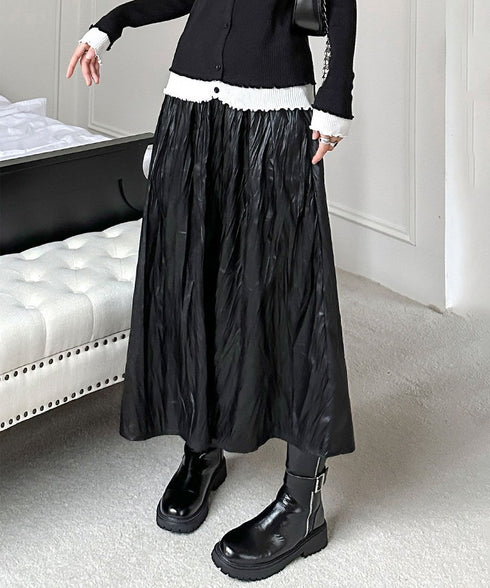 Crinkle Gloss Maxi Skirt
